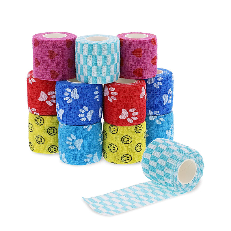 Bandagem coesiva autoadesiva para animais de estimação, pulso, joelho, tornozelo, entorses, inchaço