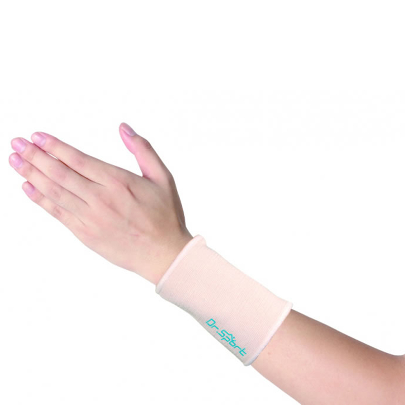 Suporte elástico esportivo bege leve e confortável para pulso 