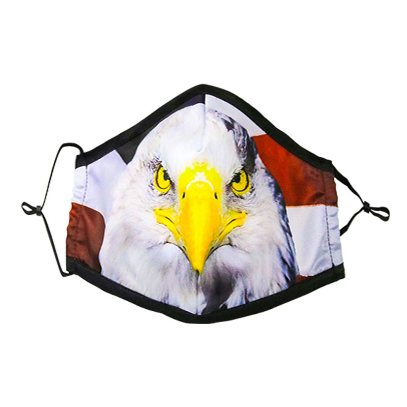 Máscara de algodão antipoluição de 3 camadas com impressão colorida ajustável e novidade 