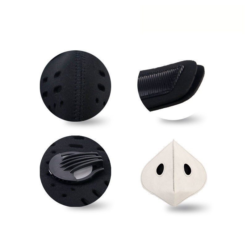 Máscara de ciclismo facial à prova de poeira e poluição com filtro e válvula 