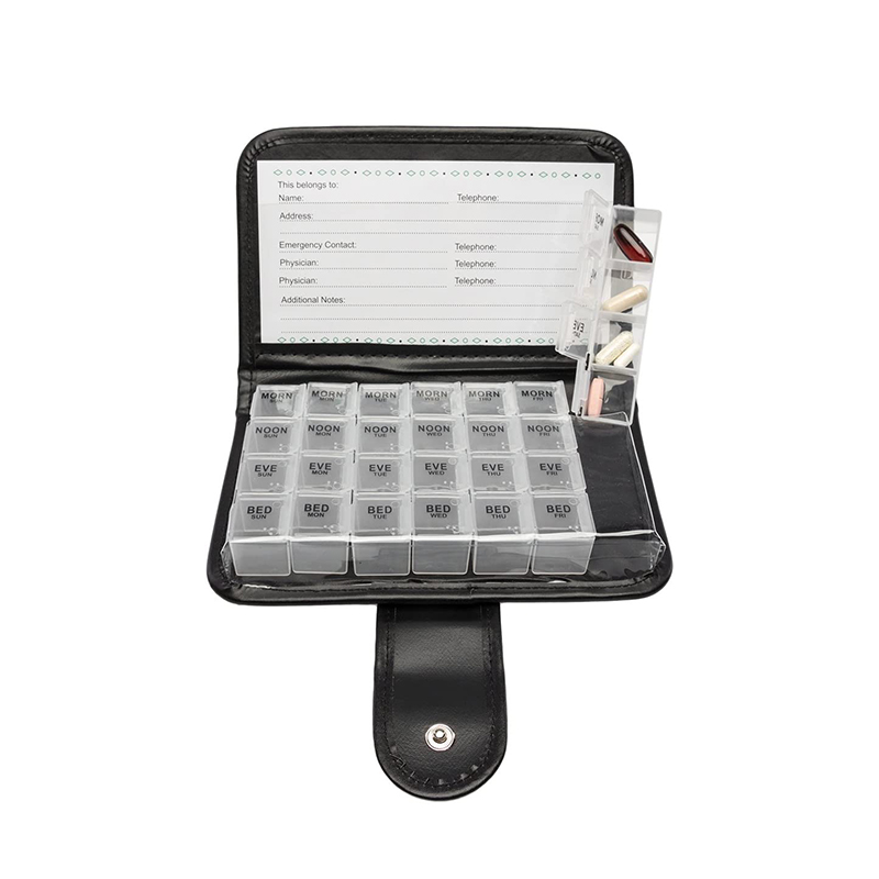 Caixa de comprimidos semanal de marca promocional para viagens 