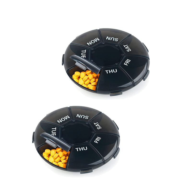 Organizador compacto de comprimidos semanais pequenos para suplementos vitamínicos 