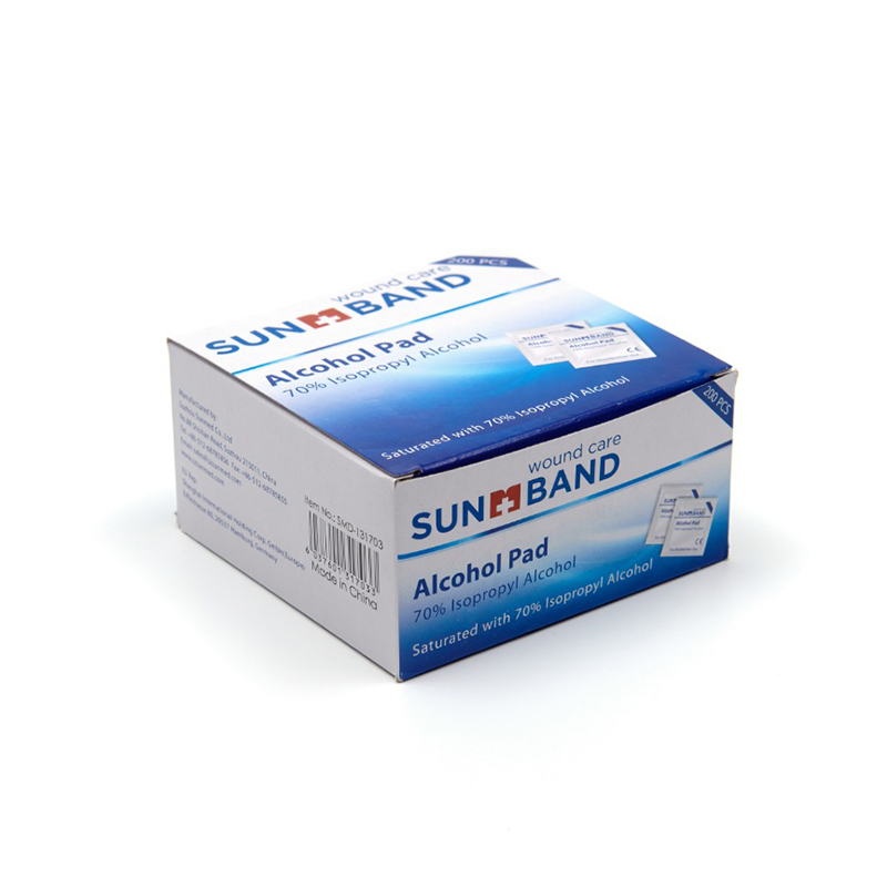 Pré-almofada de álcool de algodão estéril médico com 70% de isopropil 