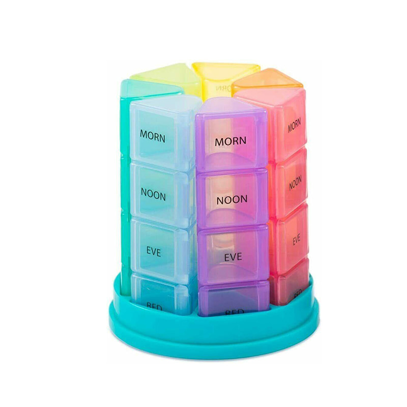 Nova caixa de comprimidos portátil semanal 4 vezes ao dia 