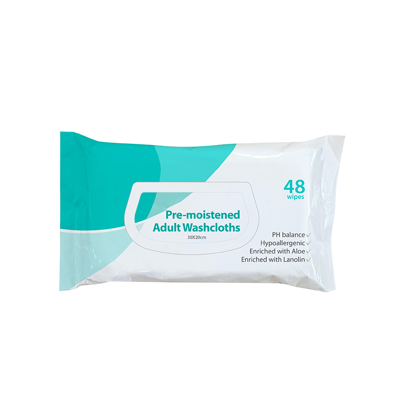 Toalhas de rosto descartáveis pré-umedecidas para adultos para limpeza pessoal