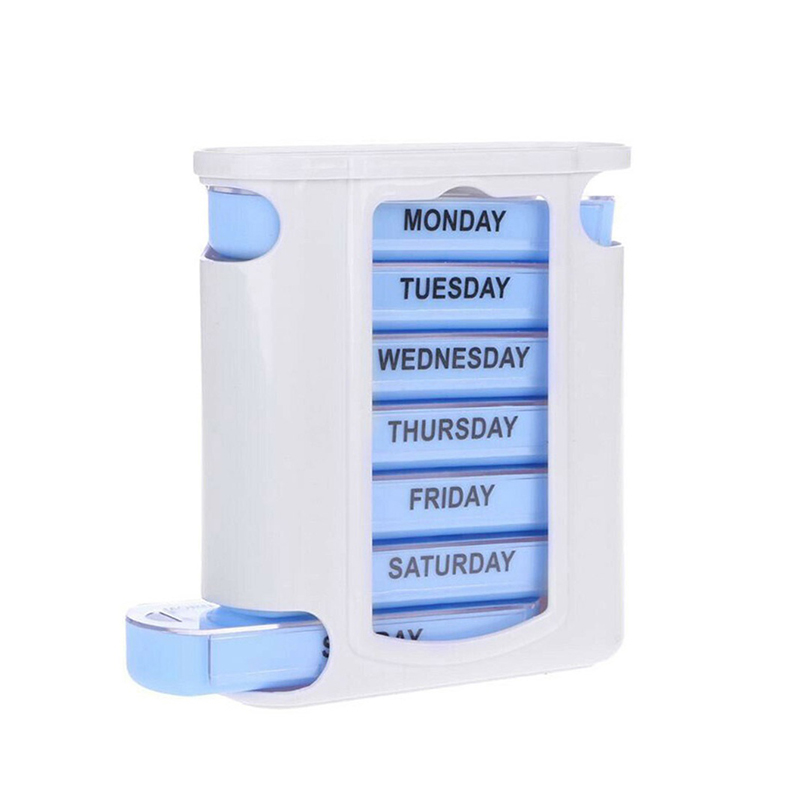 Caixa de comprimidos de medicamentos diários semanais para vitaminas 