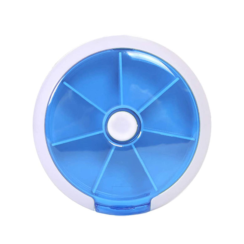 Planejador semanal de pílulas giratório com botão de pressão e 7 compartimentos 