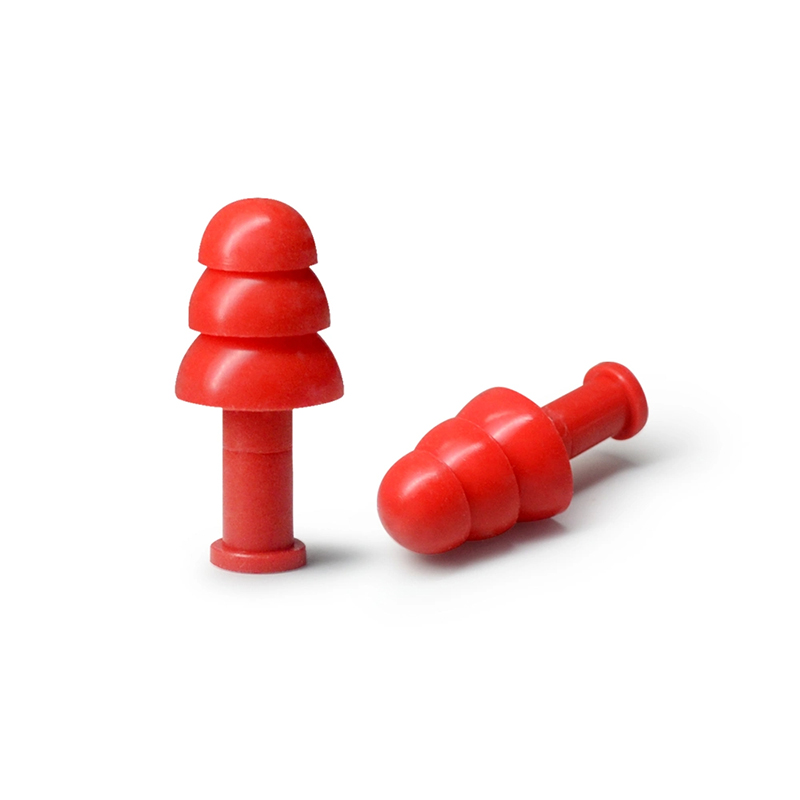 Tampão de ouvido de silicone à prova d'água com cabo Tampões de ouvido reutilizáveis para dormir, nadar