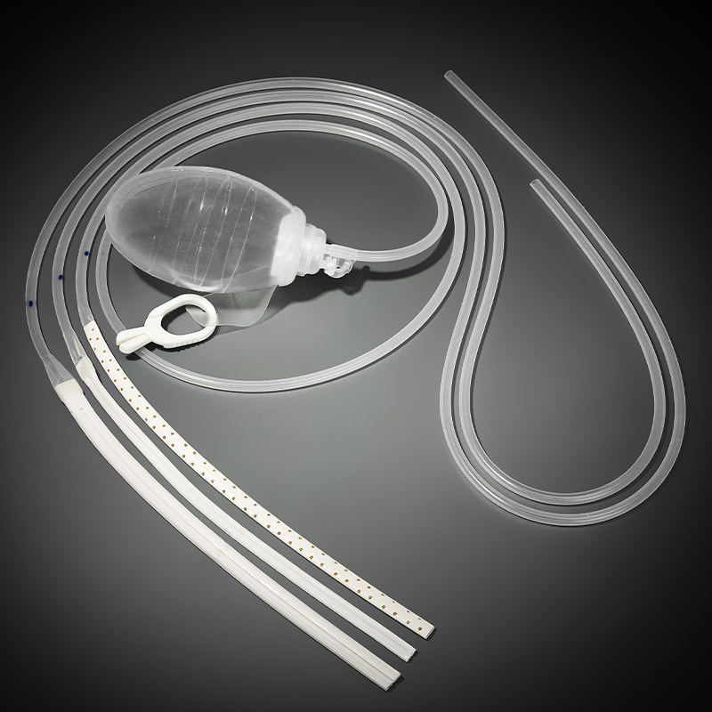 Sistema de drenagem de feridas de silicone