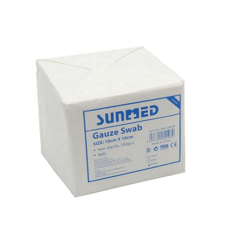 Cotonete descartável de gaze de algodão estéril absorvente médico